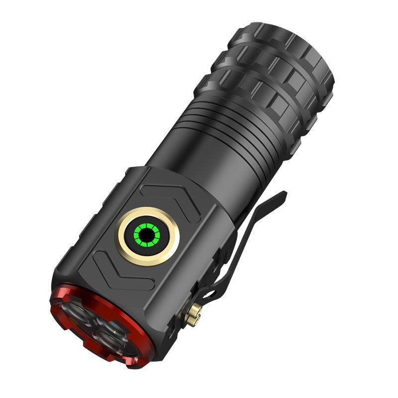 EDC Flashlight Triple LED Magnetic Waterproof Pocket Clip Compact Camping Torch