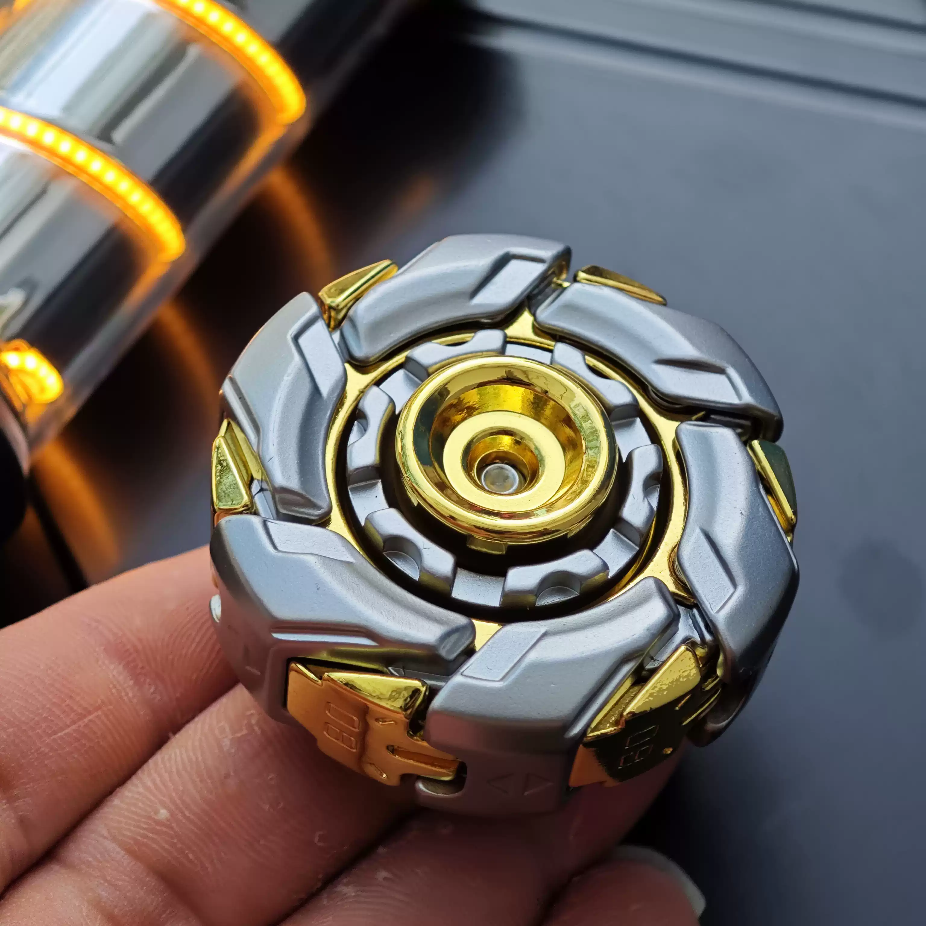 Stainless Steel Fidget Spinner – WarpFang Mecha with EDC Stress Relief Toy