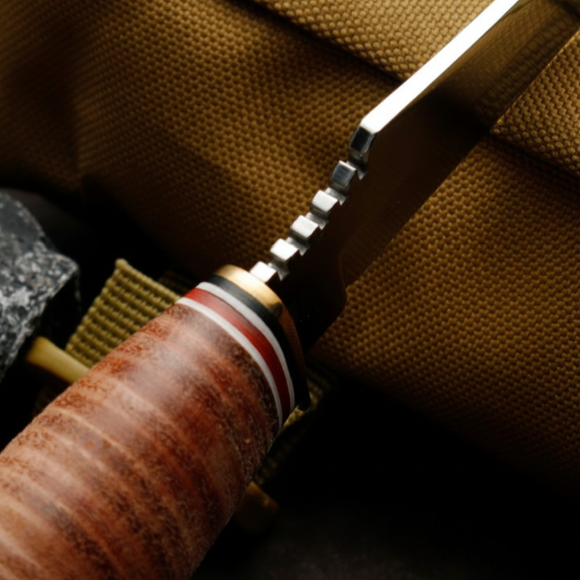 Willow Fixed Blade Knife | 8.2" Outdoor Bushcraft Knife | Leather Handle