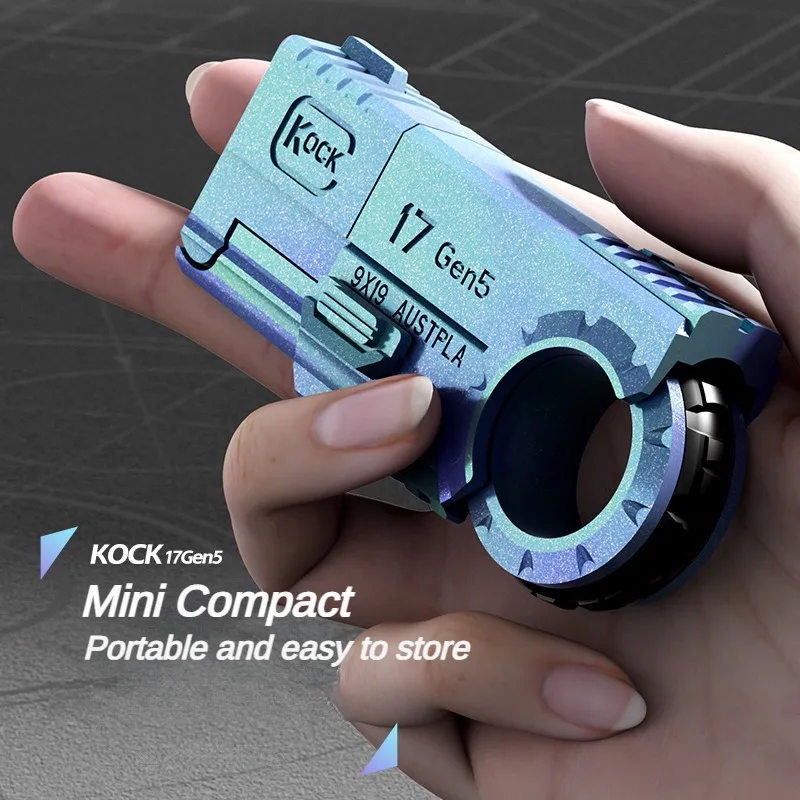 Fidget Toy 3-in-1 Ratchet Spinner Launcher - Fold n Fire Alloy Glock Colt EDC Stress Relief