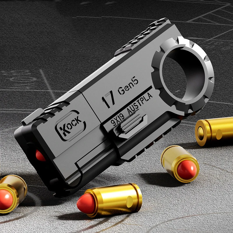 Fidget Toy 3-in-1 Ratchet Spinner Launcher - Fold n Fire Alloy Glock Colt EDC Stress Relief