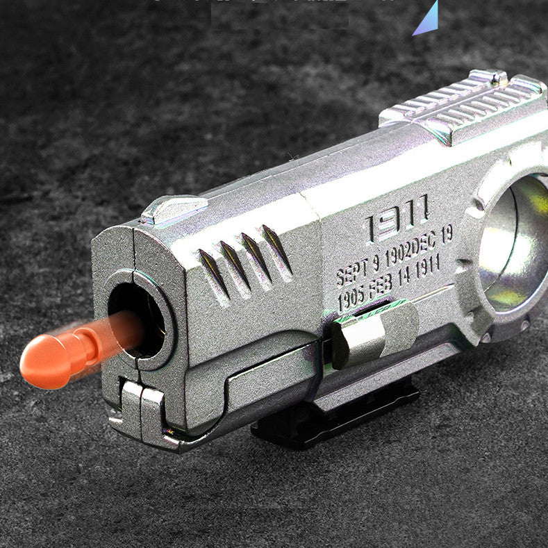 Fidget Toy 3-in-1 Ratchet Spinner Launcher - Fold n Fire Alloy Glock Colt EDC Stress Relief
