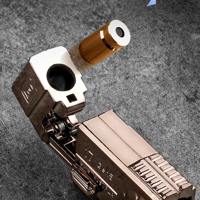 Fidget Toy 3-in-1 Ratchet Spinner Launcher - Fold n Fire Alloy Glock Colt EDC Stress Relief