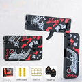 Soft Bullet Gun Foldable Toy Stainless Steel Mini Blaster Fidget Toy Stress Relief EDC Toy