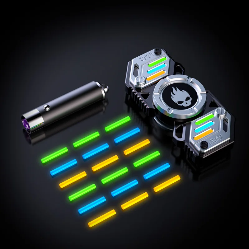 Stainless Steel Fidget Spinner – Metal Glow in the Dark Skull UFO