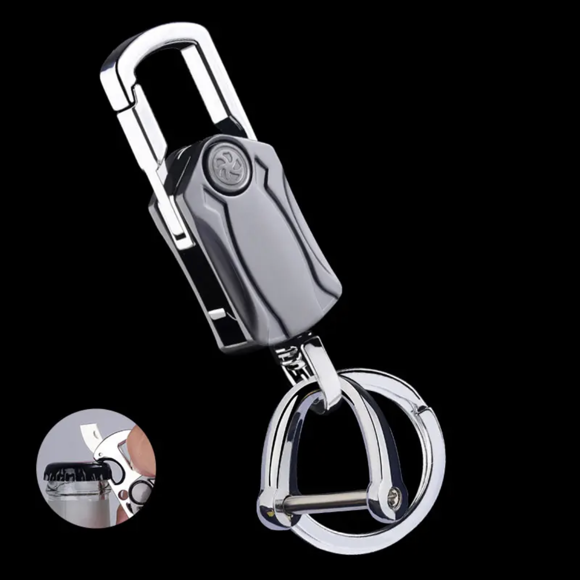 Metal Fidget Spinner – UniKey EDC Car Keychain Multi-Tool with Box Cutter, & Phone Stand
