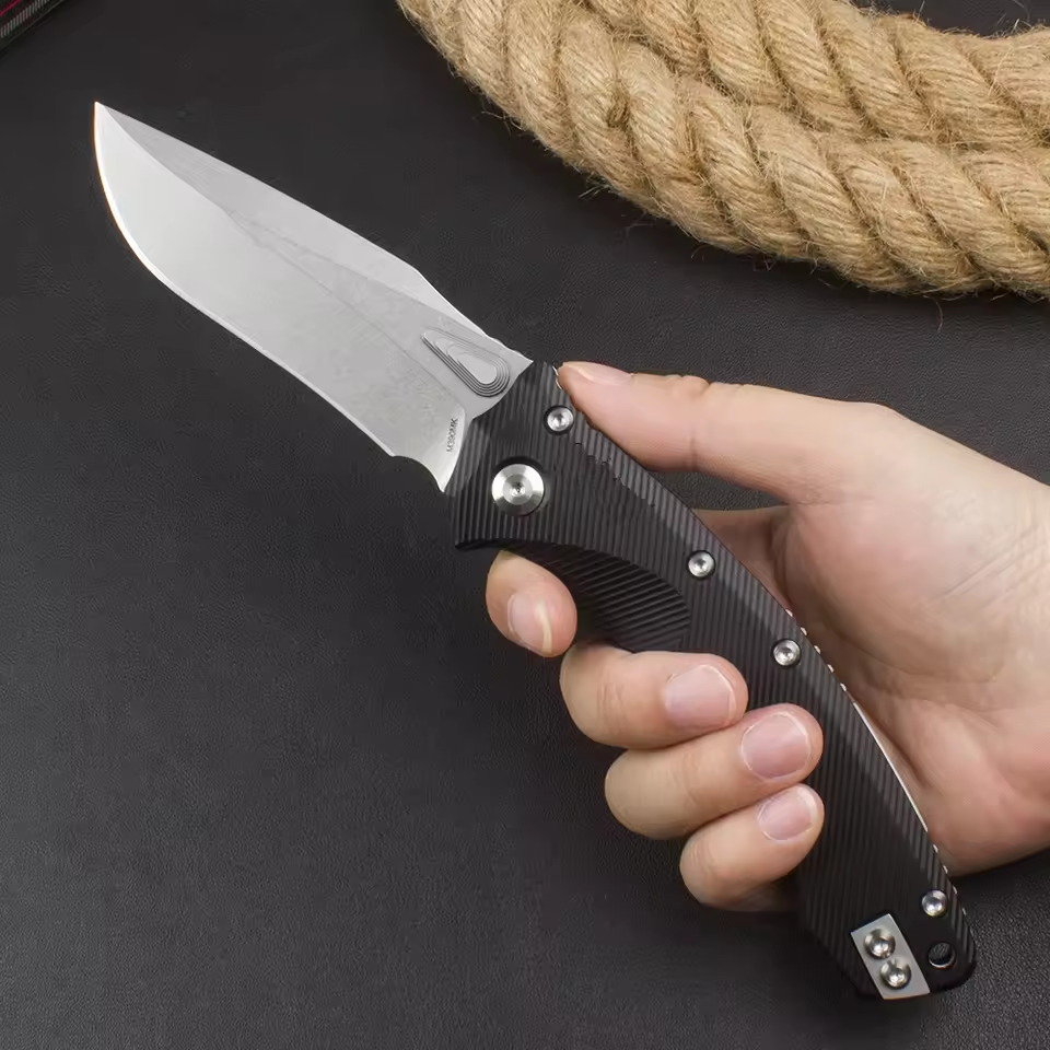 Folding Knife M390 Steel Pocket Knife G10 Handle 58 HRC One-Hand Opening EDC Camping Knife