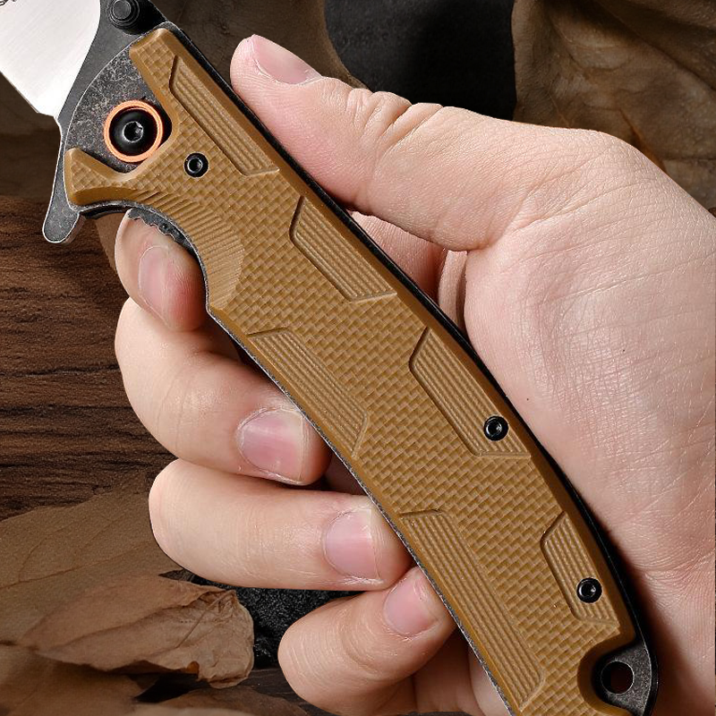 IronClad D2 Steel Folding Knife - Sandblasted Finish with G10 Handle EDC