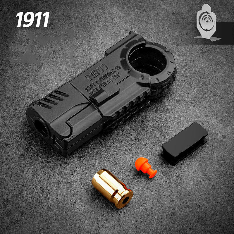 Fidget Toy 3-in-1 Ratchet Spinner Launcher - Fold n Fire Alloy Glock Colt EDC Stress Relief