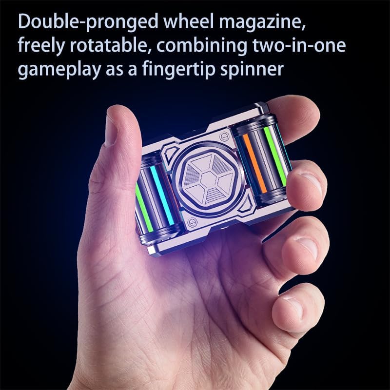 IronTrack Glow-in-Dark Metal Fidget Spinner - Zinc Alloy Tank Design with Moving Tracks EDC