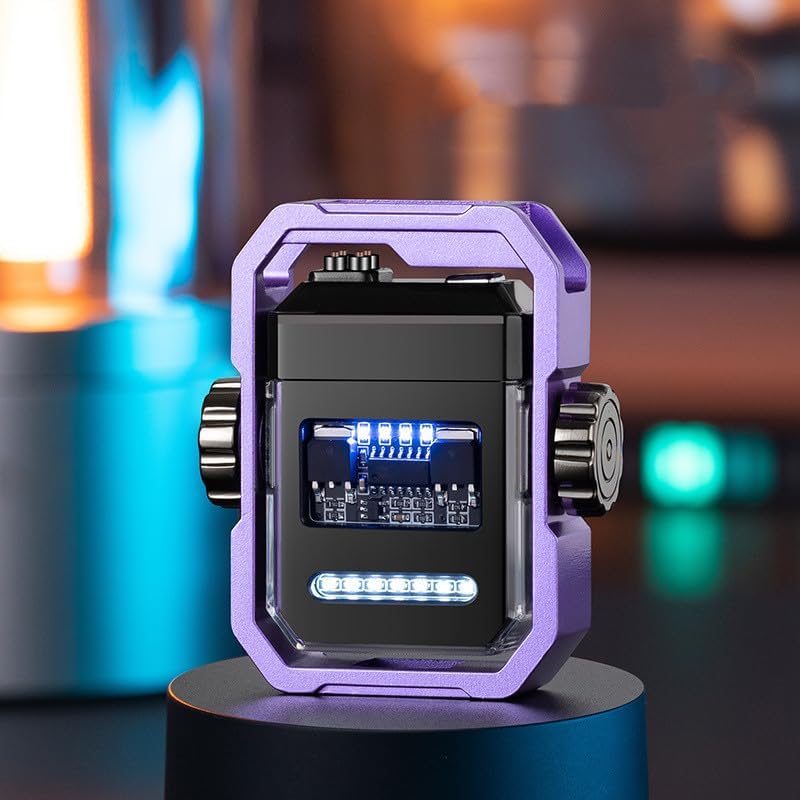 Arc Lighter USB Lighter Double Arc Rechargeable Windproof Rotary Fidget Lighter EDC Gift Lighter
