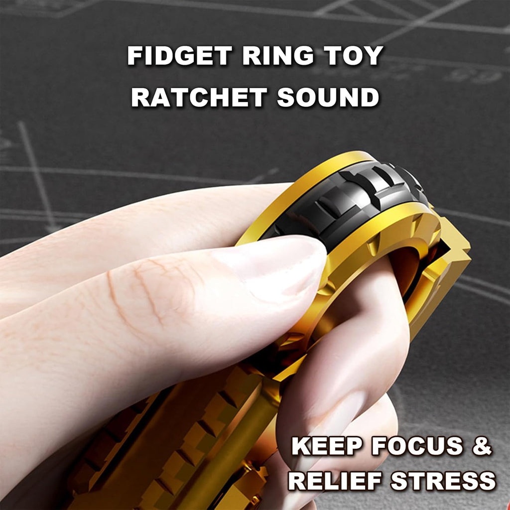 Fidget Toy 3-in-1 Ratchet Spinner Launcher - Fold n Fire Alloy Glock Colt EDC Stress Relief