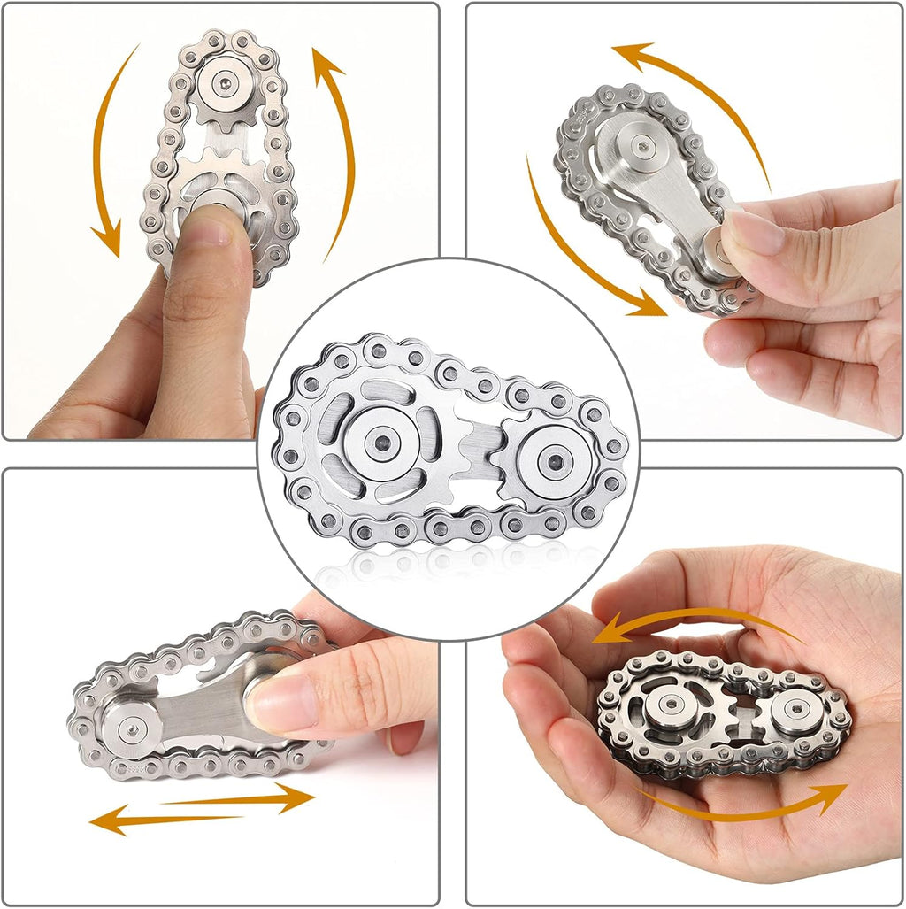 Fidget Spinner Metal Stainless Steel Bearings - GearSpin 75g Smooth Spin EDC Stress Relief ADHD