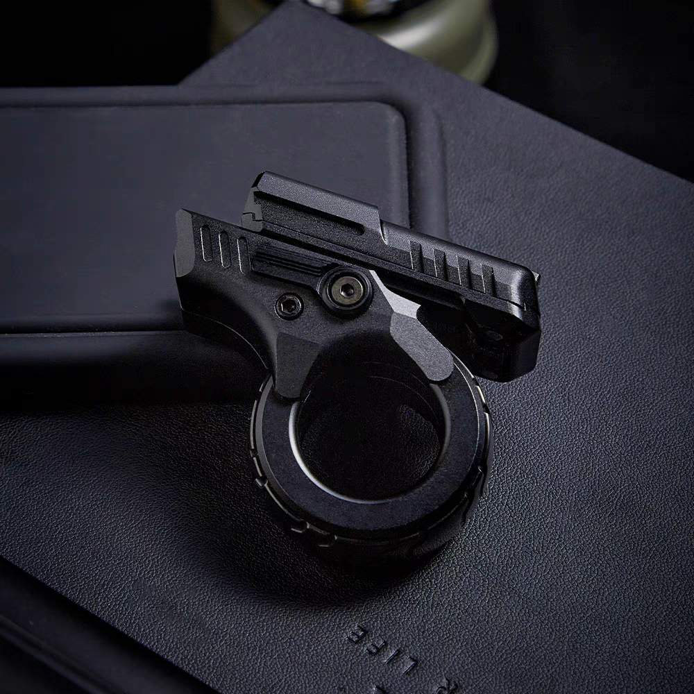 Aluminum Fidget Spinner – Stress Blaster Toy with Alloy Mecha Gear Ring detail image