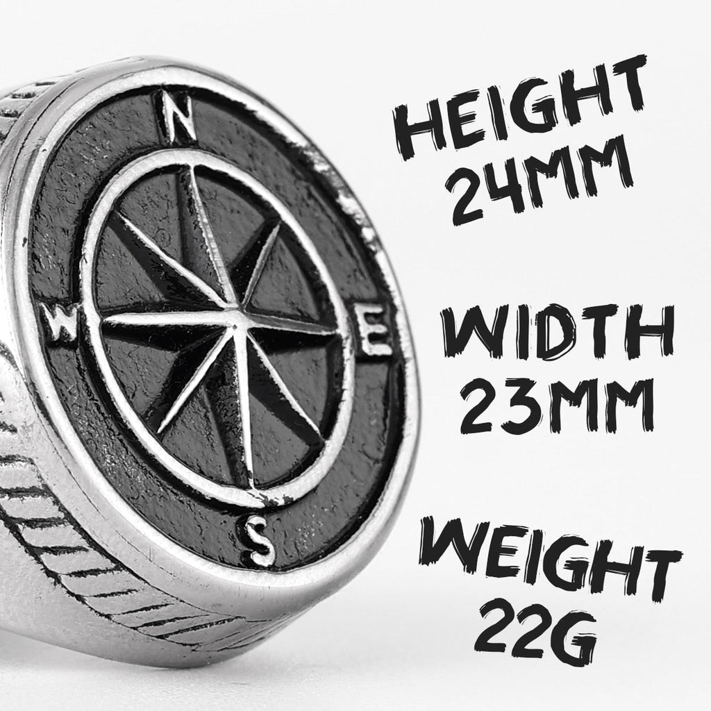 Anchor Compass Ring – Navigator Sailor Punk Hip Hop Statement detail image - detail view 6