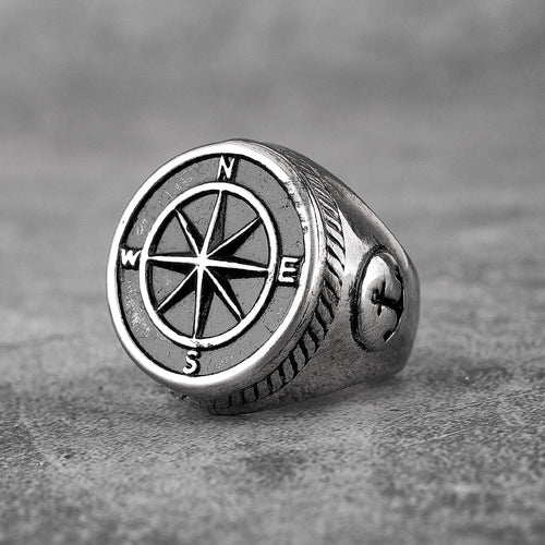 Anchor Compass Ring – Navigator Sailor Punk Hip Hop Statement product image