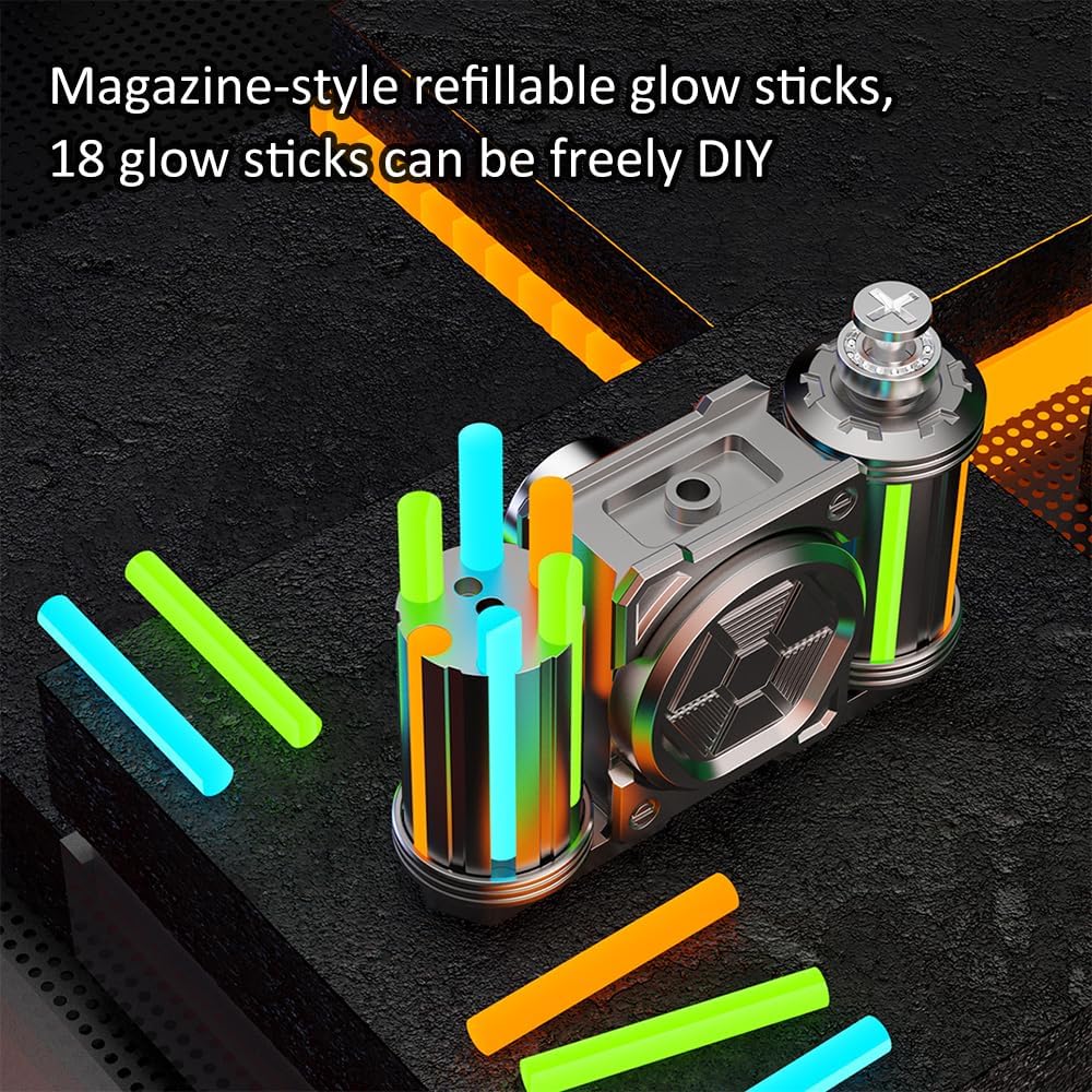 IronTrack Glow-in-Dark Metal Fidget Spinner - Zinc Alloy Tank Design with Moving Tracks EDC