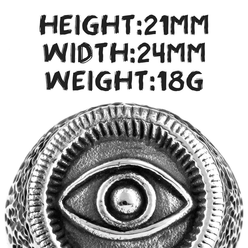 Biker Statement Ring – Egyptian Eye of Horus Masonic 316L Stainless Steel Punk detail image - detail view 4