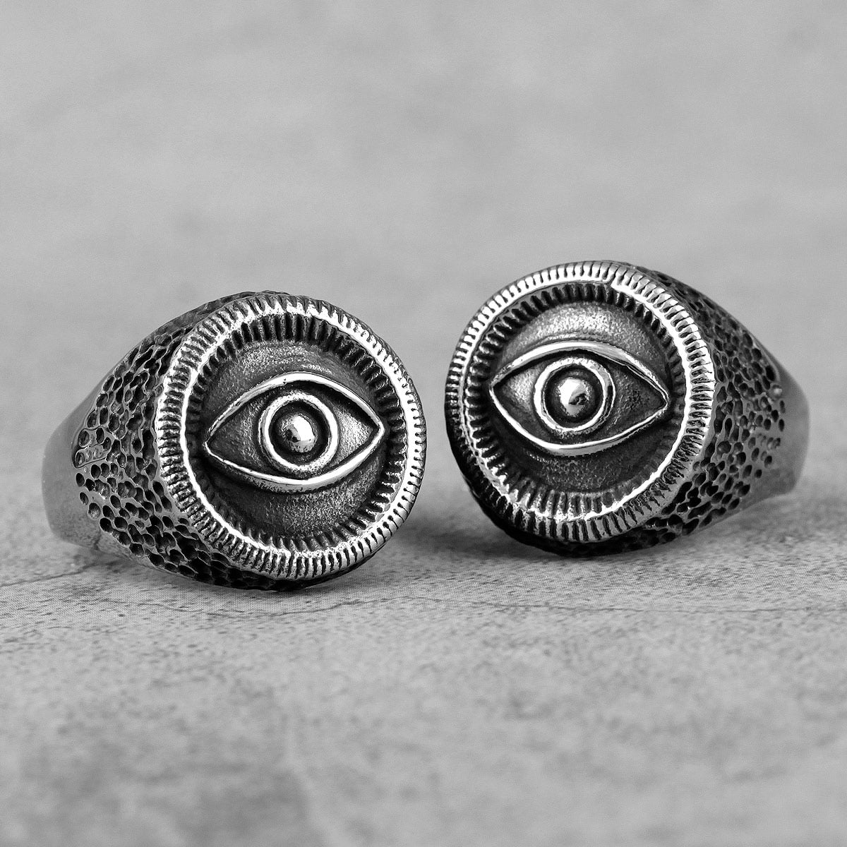 Biker Statement Ring – Egyptian Eye of Horus Masonic 316L Stainless Steel Punk product image