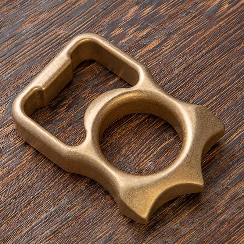 Brass Bottle Opener Knuckles – H-59 Compact Ring with Stonewash 12mm EDC detail image - detail view 3