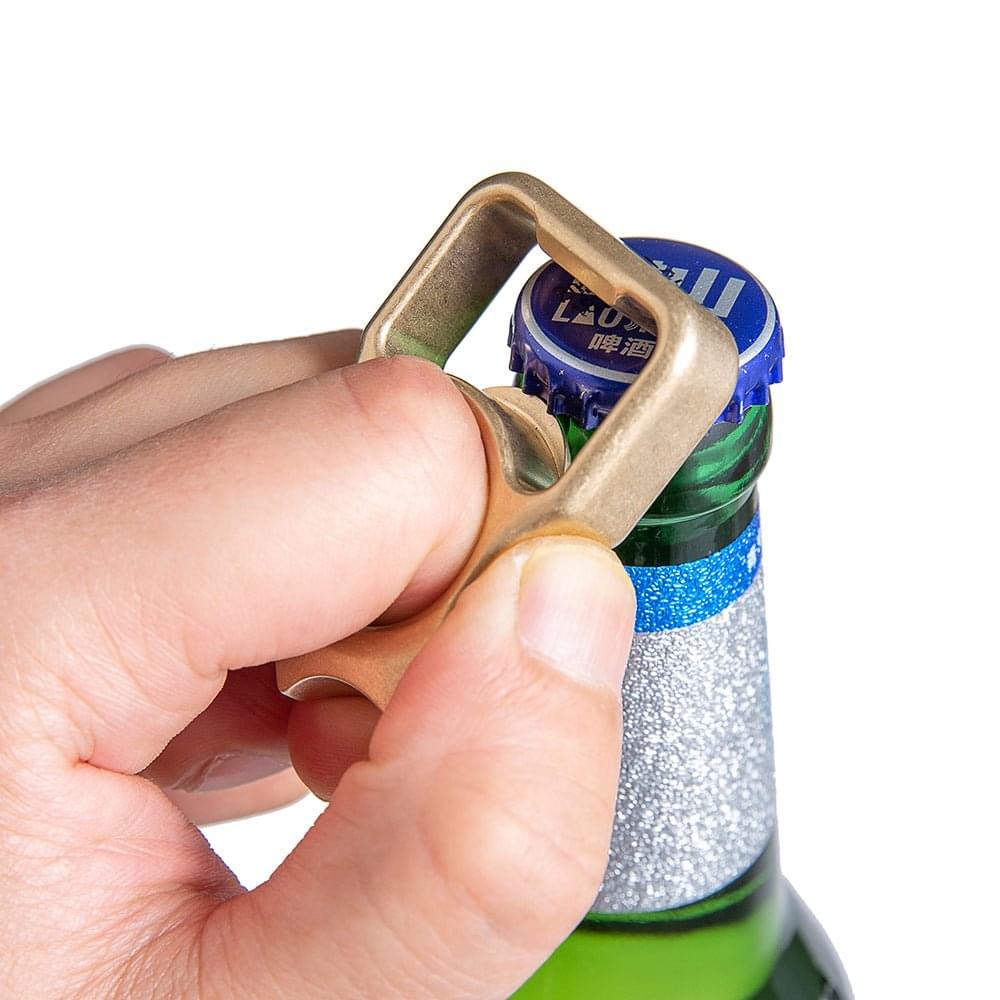 Brass Bottle Opener Knuckles – H-59 Compact Ring with Stonewash 12mm EDC detail image - detail view 5
