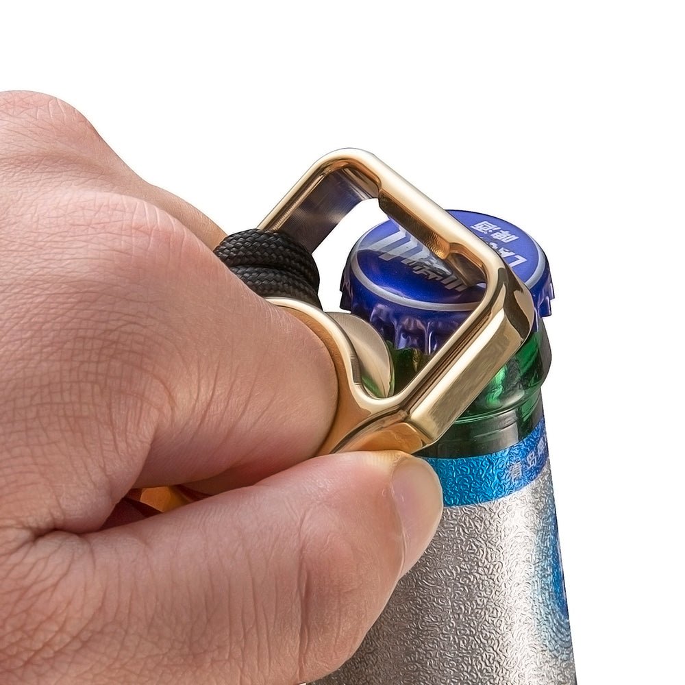 Brass Bottle Opener Knuckles – Ring with Single Finger Duster Self Defense with Tactical detail image - detail view 3