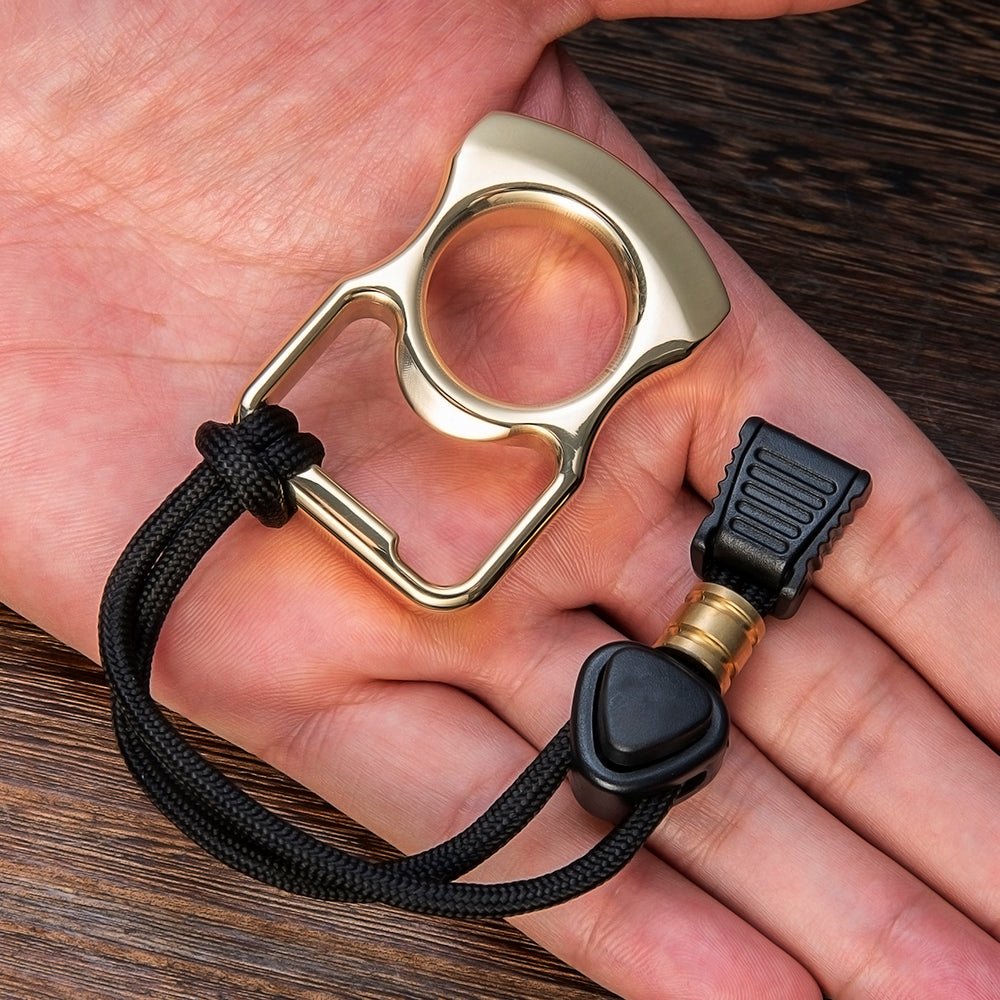 Brass Bottle Opener Knuckles – Ring with Single Finger Duster Self Defense with Tactical detail image - detail view 4