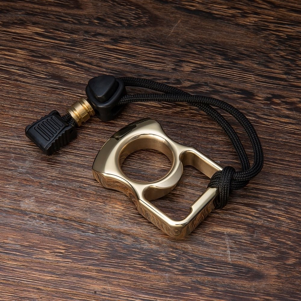 Brass Bottle Opener Knuckles – Ring with Single Finger Duster Self Defense with Tactical detail image - detail view 5