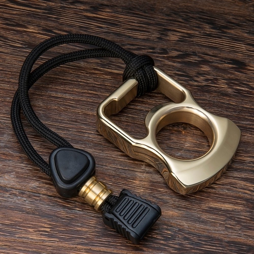 Brass Bottle Opener Knuckles – Ring with Single Finger Duster Self Defense with Tactical detail image - detail view 6