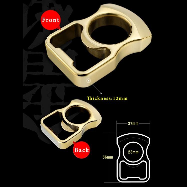 Brass Bottle Opener Knuckles – Ring with Single Finger Duster Self Defense with Tactical detail image - detail view 7