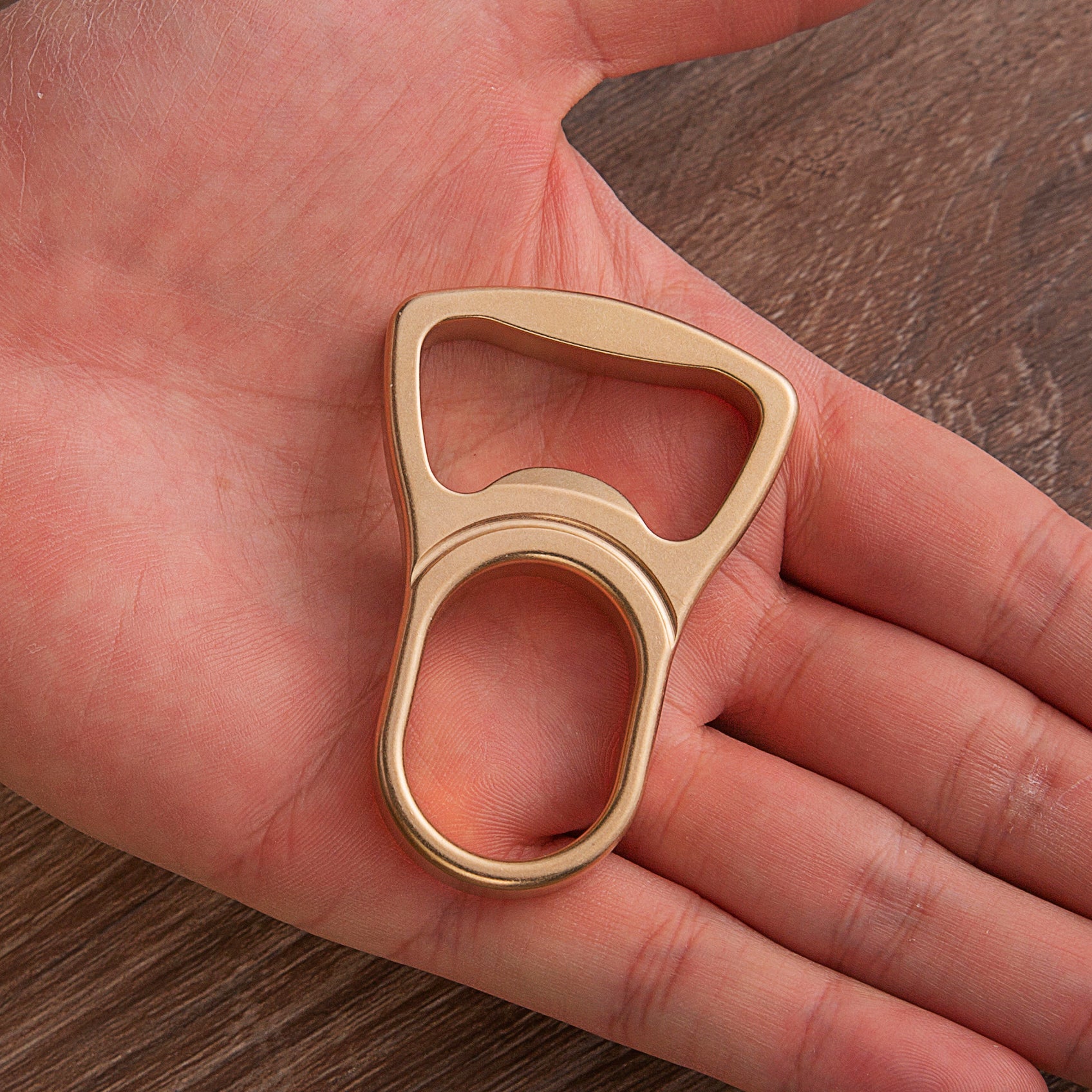 Brass Bottle Opener Knuckles – Self Defense with Thor Ring Stonewash Single Finger EDC detail image - detail view 3