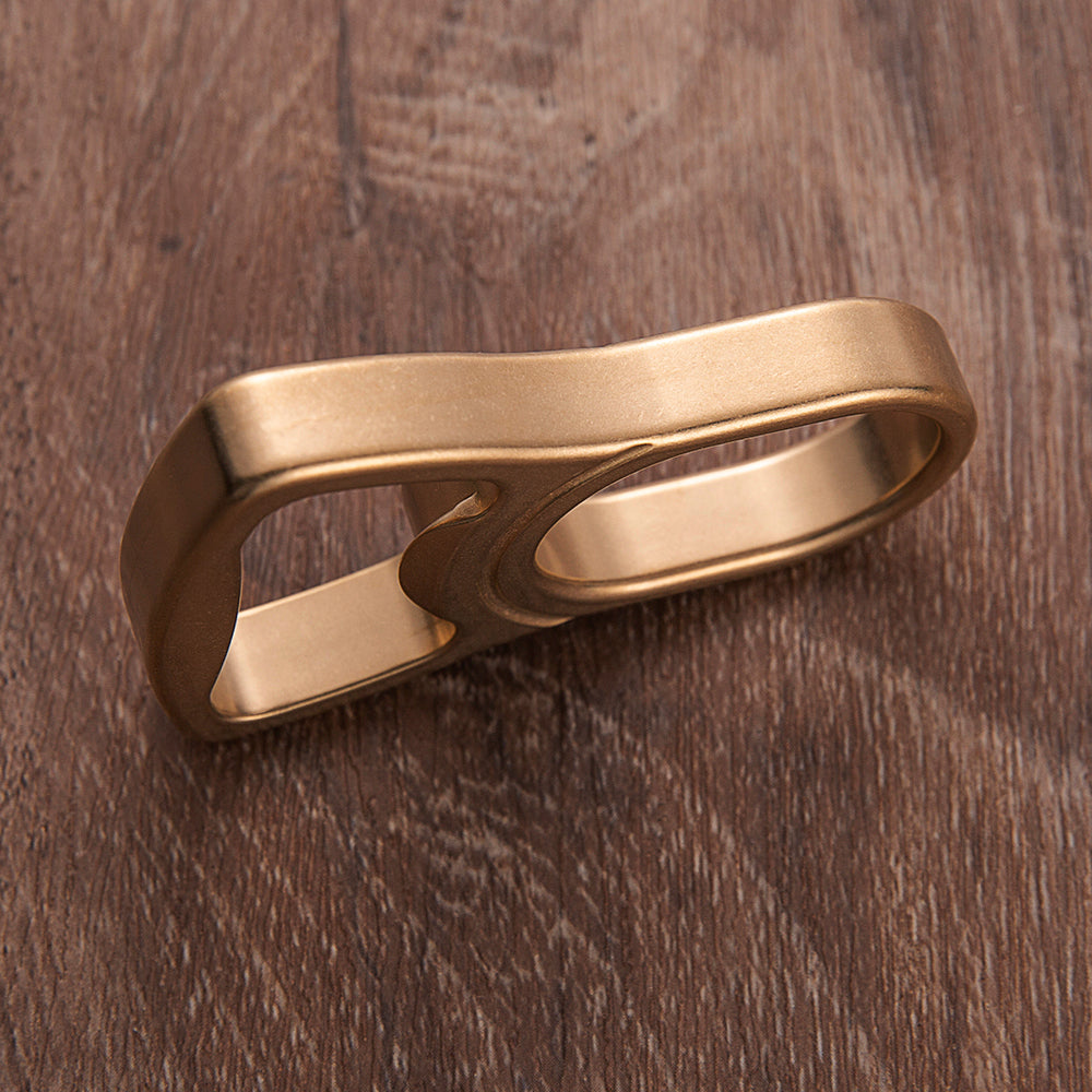 Brass Bottle Opener Knuckles – Self Defense with Thor Ring Stonewash Single Finger EDC detail image - detail view 6