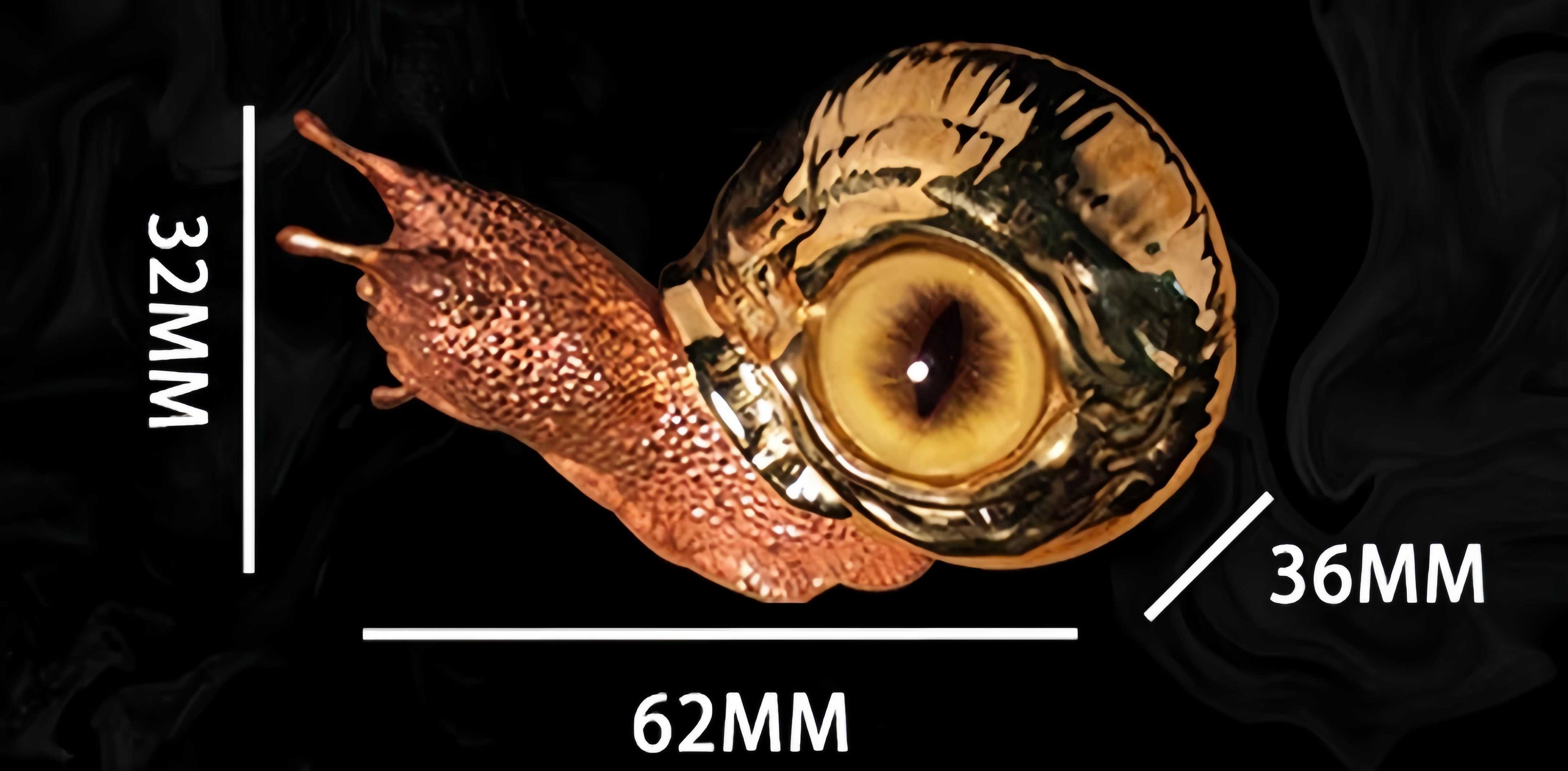 Brass Fidget Toy – Cthulhu Eye Snail Figurine with /Copper Desk Sculpture detail image - detail view 3