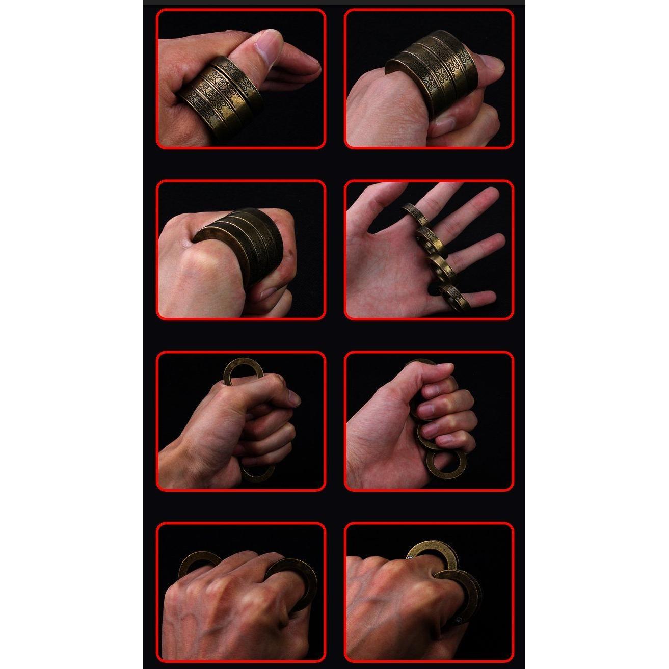 Brass Folding Knuckles – Ring with Transformable Self Defense Jewelry detail image - detail view 6