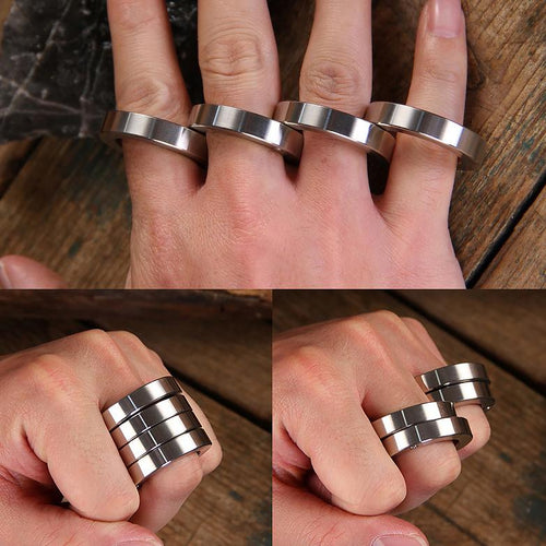 Brass Folding Knuckles – Ring with Transformable Self Defense Jewelry product image