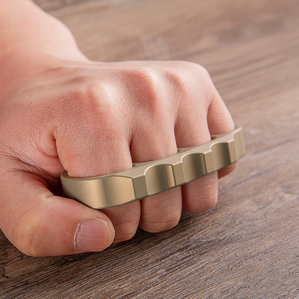 Brass Four Finger Knuckles – 7075 Aluminum with Pea Pods 15mm Ultra Thick Lightweight detail image