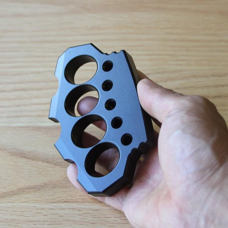 Brass Four Finger Knuckles – Aerospace Aluminum Alloy Ultra-Thick 15mm with Black Oxide detail image - detail view 4
