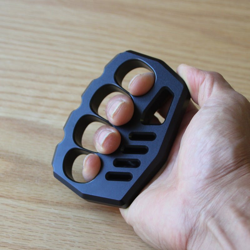 Brass Four Finger Knuckles – Aluminum Alloy with 15mm Ultra-Thick Black Oxide detail image