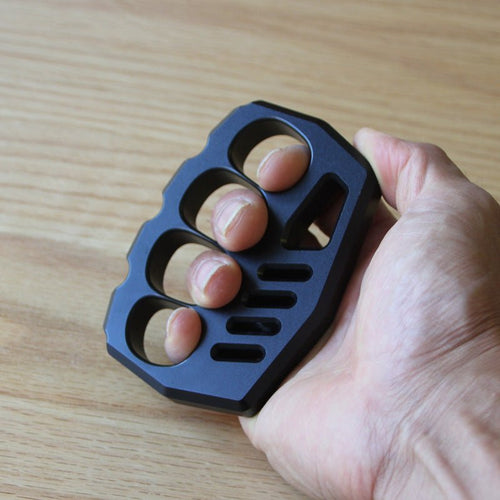 Brass Four Finger Knuckles – Aluminum Alloy with 15mm Ultra-Thick Black Oxide detail image