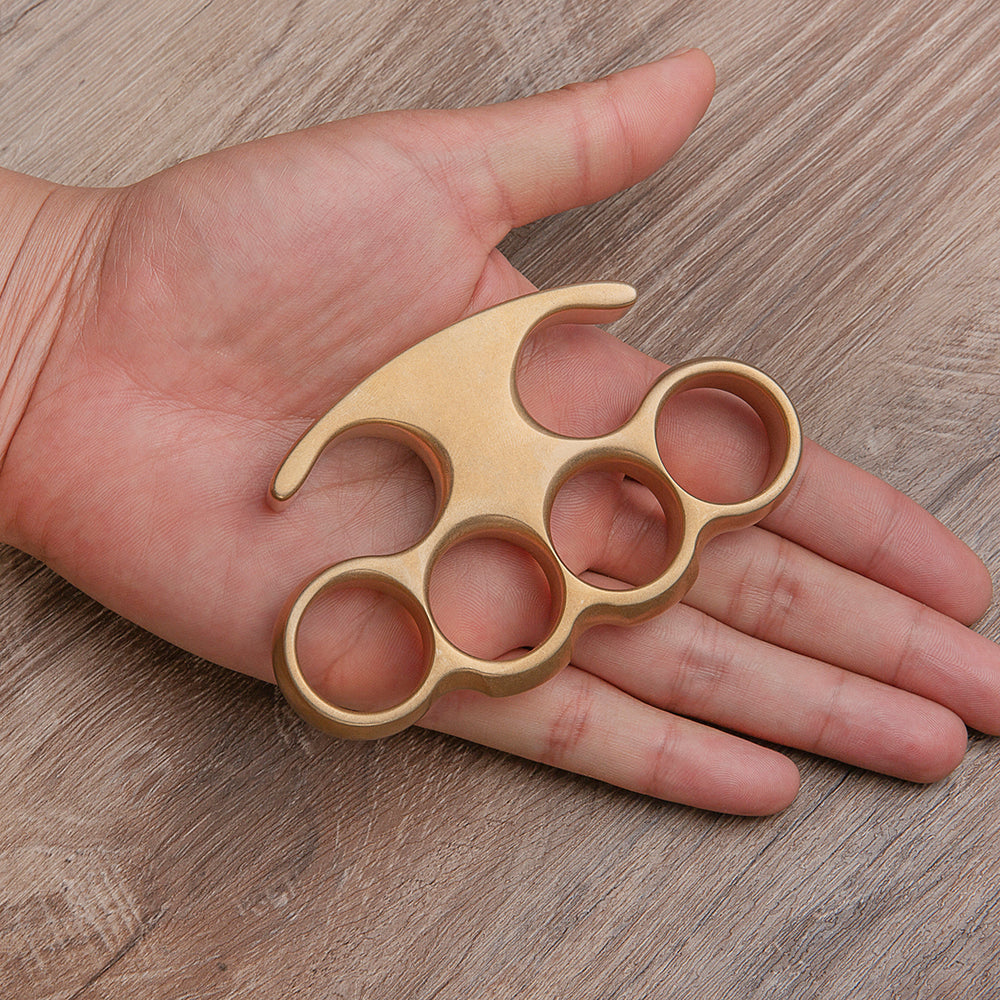 Brass Four Finger Knuckles – Classic with American Style Stonewash Finish detail image - detail view 4