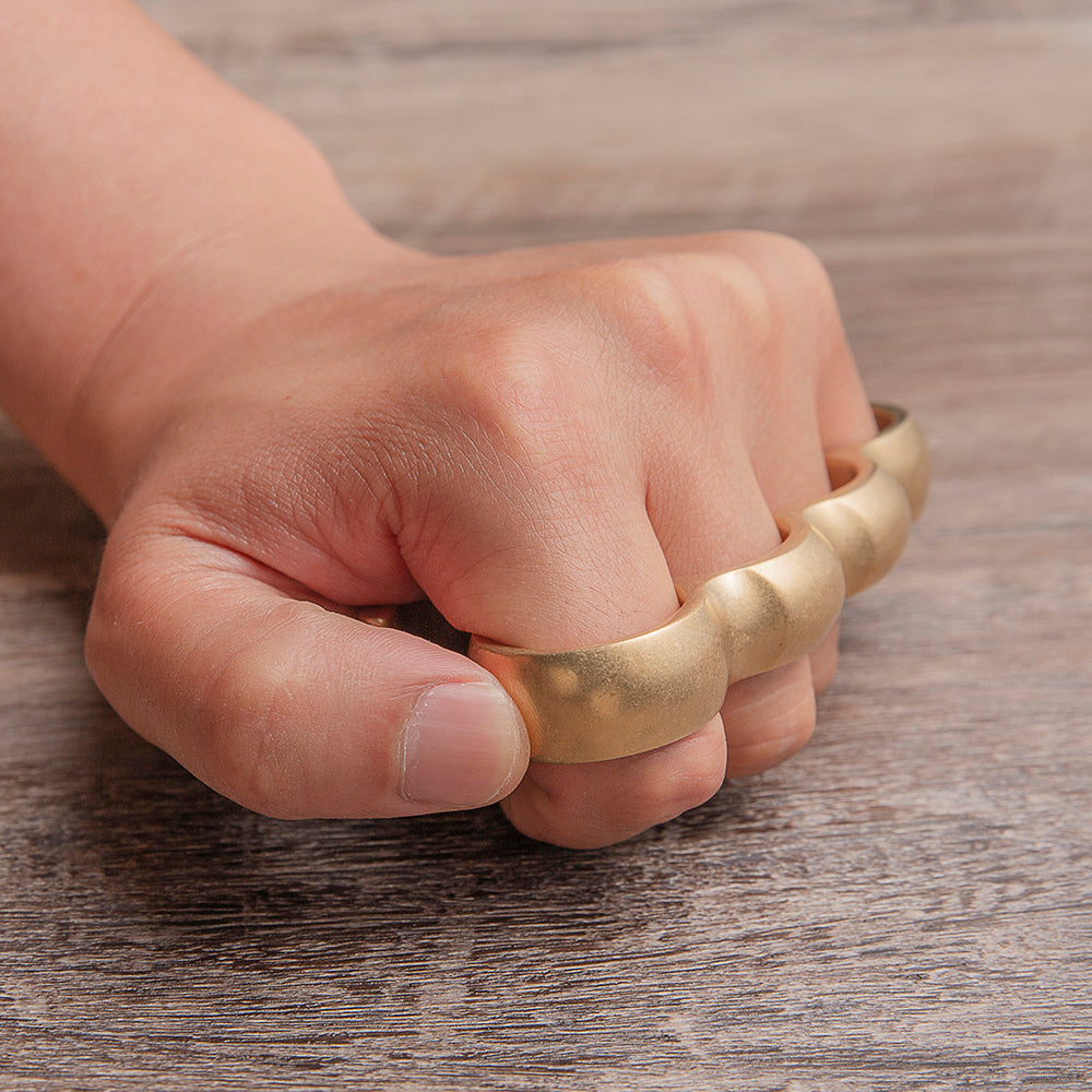Brass Four Finger Knuckles – Classic with American Style Stonewash Finish detail image - detail view 5