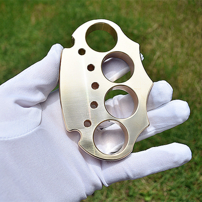 Brass Four Finger Knuckles – CNC Engraved 4 Heavy Duty Self-Defense EDC Duster 440g detail image - detail view 4