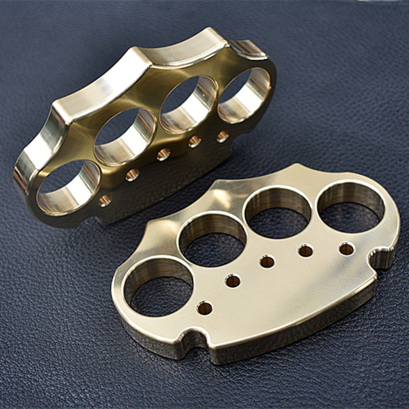 Brass Four Finger Knuckles – CNC Engraved 4 Heavy Duty Self-Defense EDC Duster 440g detail image - detail view 5