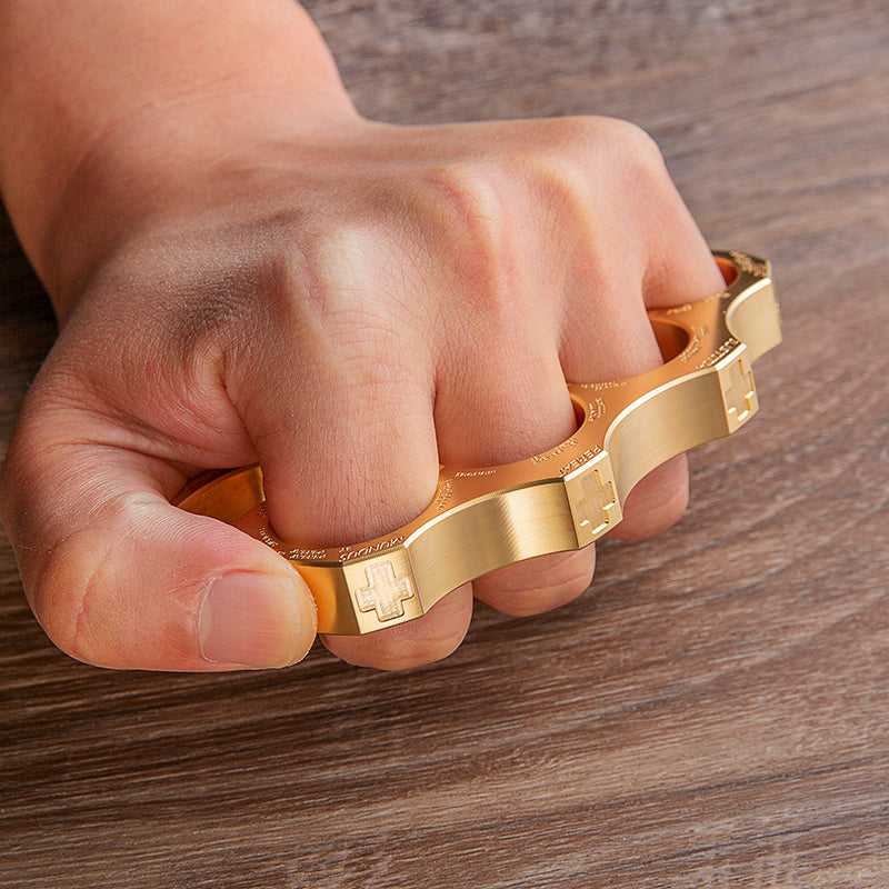 Brass Four Finger Knuckles – Constantine Holy Spiritus Design Heavy Duty detail image - detail view 4