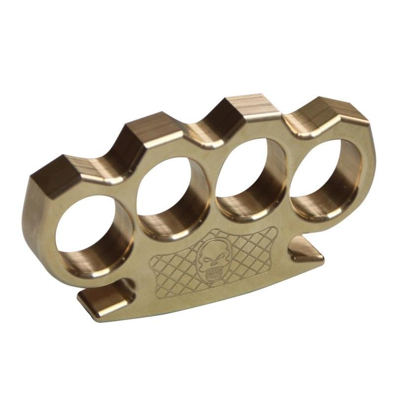 Brass Four Finger Knuckles – Duster with Punisher Skull 15mm Ultra Thick CNC EDC product image