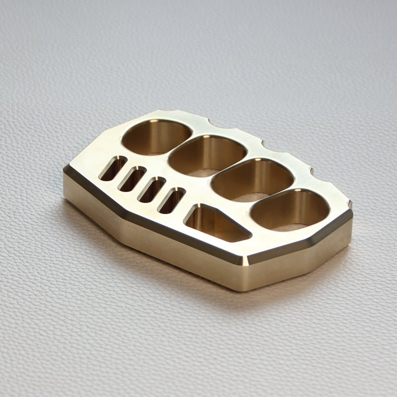 Brass Four Finger Knuckles – Dusters with Peace Maker 16mm Ultra Thick 520g CNC EDC detail image - detail view 6