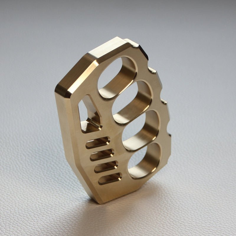 Brass Four Finger Knuckles – Dusters with Peace Maker 16mm Ultra Thick 520g CNC EDC detail image - detail view 7