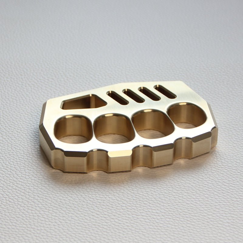 Brass Four Finger Knuckles – Dusters with Peace Maker 16mm Ultra Thick 520g CNC EDC detail image - detail view 8