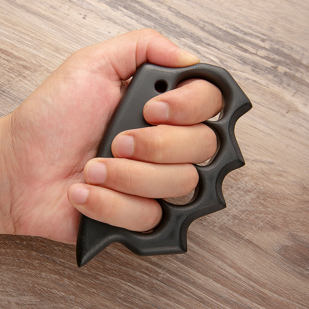 Brass Four Finger Knuckles – G10 Fiber Glass with 21mm Ultra Thick Kubotan Tip detail image