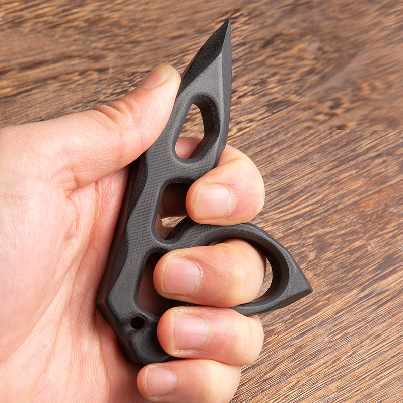 Brass Four Finger Knuckles – G10 Glass Fiber with 14mm Thick Lightweight Kubotan detail image - detail view 3